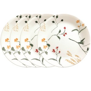 Corelle 4pk 8.5" Vitrelle Wildflower Lunch Plates: Floral Round Salad Plates, Dishwasher-Safe, Service for 4 - 1 of 4