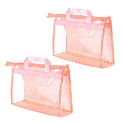Unique Bargains PVC Dustproof Waterproof Handbag Dust Bags for Closet 2 Pcs