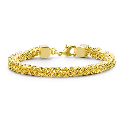 Guili Elegant Mens 14k Gold Plated Mesh Link Bracelet – Sleek, Timeless, and Chic Design for Every Occasion