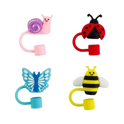 CharCharms 4pk Animals Straw Toppers