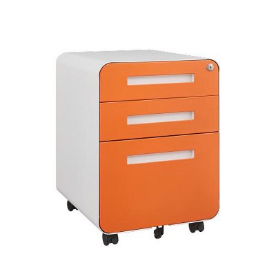 Anybear Rounded 3 Drawer Mobile Filing Cabinet with Pencil Storage Box