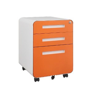 Anybear Rounded 3 Drawer Mobile Filing Cabinet with Pencil Storage Box - 1 of 4