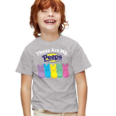 Easter These Are My Peeps Kids T-Shirt For Youth Athletic Heather