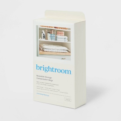 XL 2pc Compression Bags Clear - Brightroom™: Vacuum Seal Storage for Clothing & Bedding, Zipper Closure