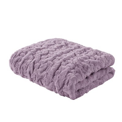 50"x60" Ruched Faux Fur Throw Blanket - Madison Park