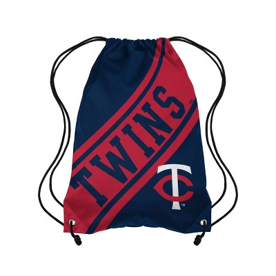 MLB Minnesota Twins Big Logo Drawstring Bag: Polyester Lightweight Backpack