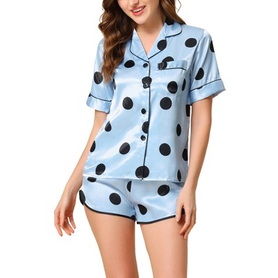 cheibear Women's Silky Satin Nightwear with Shorts Lounge Sleepwear Pajama Set