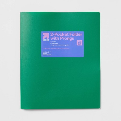 2 Pocket Plastic Folder with Prongs - up&up™
