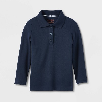 Toddler Girls' Long Sleeve Interlock Uniform Polo Shirt - Cat & Jack™