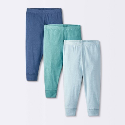 Baby 3pk Solid Cotton Pants - Cloud Island™ Blue
