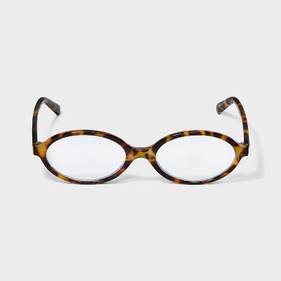 Women's Slim Plastic Oval Blue Light Filtering Glasses- Wild Fable™ Tort