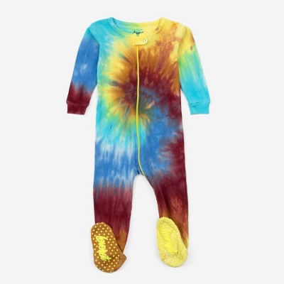 Leveret Kids Footed Cotton Tie Dye Pajama