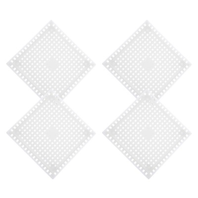 Unique Bargains Shower Drain Hair Catcher Square Drain Cover Silicone Strainer Hair Stopper