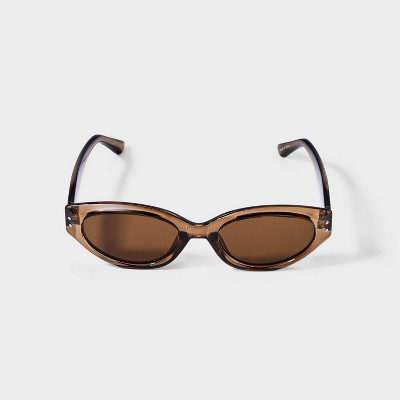 Women's Plastic Cateye Sunglasses - Wild Fable™ Brown: Maximum UV Protection, Polycarbonate Lenses, Recycled Frame