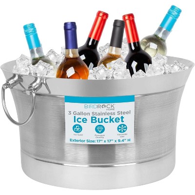 BirdRock Home Double Wall Round Beverage Tub - Stainless Steel