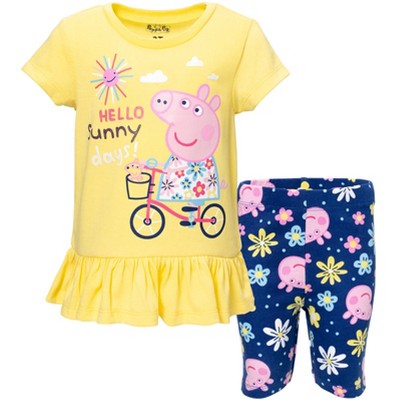 Peppa Pig Girls Graphic T-Shirt and Shorts Set Little Kid to Big Kid
