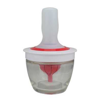 Northlight 6" Red and White Silicone Basting Brush and Bowl Set