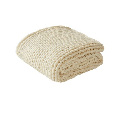 50"x60" Chunky Double Knit Handmade Throw Blanket - Madison Park
