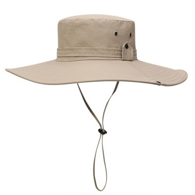 Swtroom Fishing Hiking Hat for Men Waterproof Sun Hat Wide Brim Summer UV Protection Hat UPF 50+ Khaki