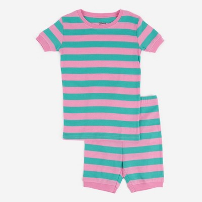 Leveret Kids Two Piece Cotton Short Striped Pajamas
