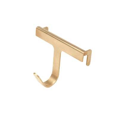 RUSSELL + HAZEL Acrylic Wall Hook: Clear Decorative Brass Plated Hook for Wall, Towel Holder, 2.75" x 3.75"