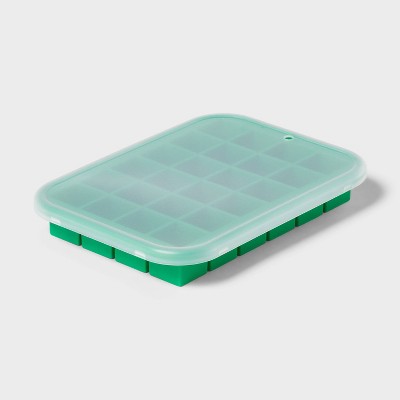 Silicone Cube Ice Tray with Lid Green - Room Essentials™