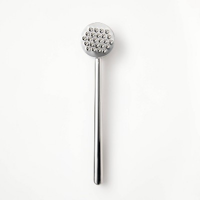 Stainless Steel Meat Tenderizer Silver - Figmint™: Dishwasher-Safe Mallet, 9.5" Height, 2" Width, 0.7 lbs