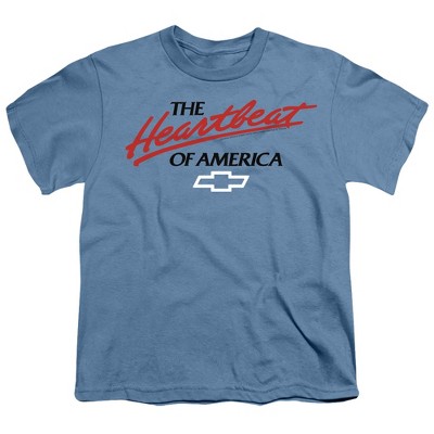 Chevrolet Heartbeat Of America Kids T Shirt For Youth, Carolina Blue