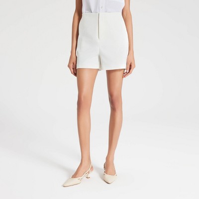 Women's A-Line Pintuck Shorts - A New Day™ White 16