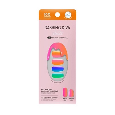 Dashing Diva Limited Edition Glaze Semi-Cured Gel Nail Polish Strips - 32ct