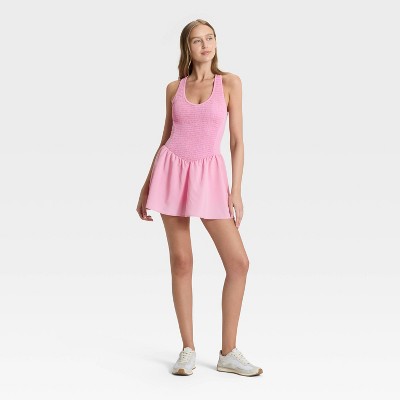 Women's Smocked Active Dress - JoyLab™ Light Pink M