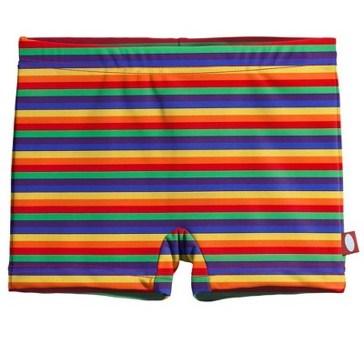 City Threads USA-Made Girls UPF 50+ Printed Swim Boy Shorts