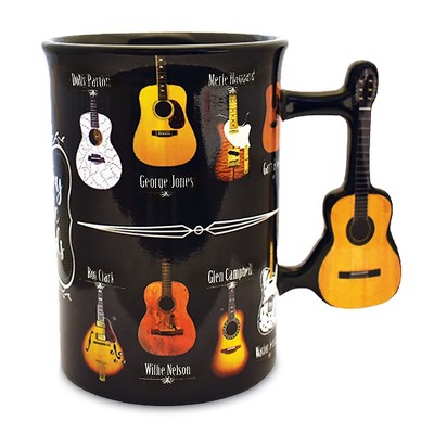 Collections Etc Country Music Legends Ceramic 16 oz. Mug 5.5 X 3.5 X 5 Black