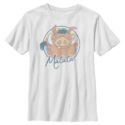 Boy's Lion King Retro Matata Pumbaa T-Shirt