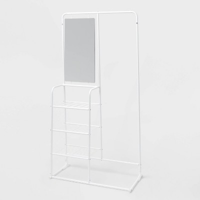 Metal Garment Rack with Mirror and Shelving - Brightroom™