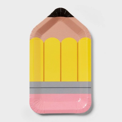 10ct Pencil Shaped Snack Plate, Teacher Supplies - Spritz™