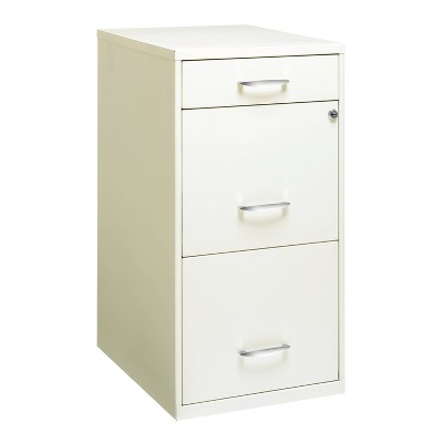 Space Solutions 3 Drawer Letter Width Vertical File Cabinet with Pencil Drawer Pearl White: Steel, 27.32" Height, No Assembly