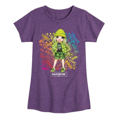 Girls' - Rainbow High - Jade Hunter Graffiti Fitted Short Sleeve Graphic T-Shirt
