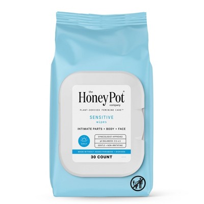 The Honey Pot Company, Sensitive Daily Feminine Cleansing Wipes, Intimate Parts, Body or Face