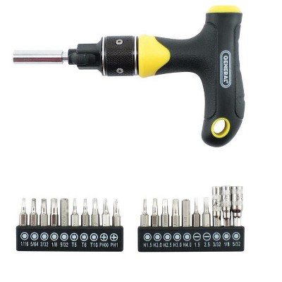 General - T-Handle Driver and Bit Set - 21 Pieces