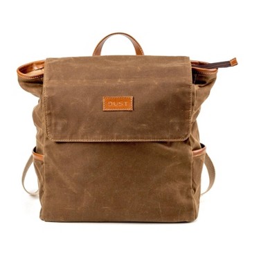 THE DUST COMPANY Leather Backpack In Waxed Cotton Made in USA Brown