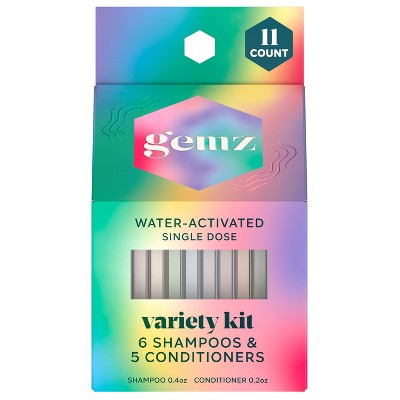gemz Want it All Water-Activated Single Dose Shampoo & Conditioner Variety Kit - 3.4oz/11ct